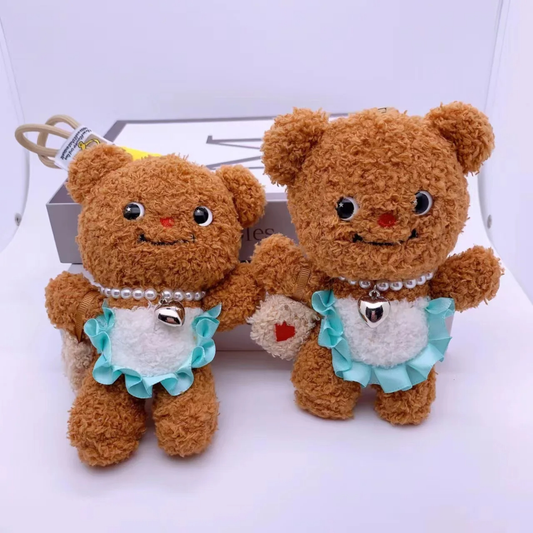 Apron Teddy Bear Character Plush Keychain