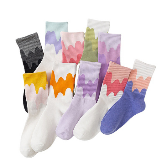 Ice Cream Drip Crew Socks (10 Colours)