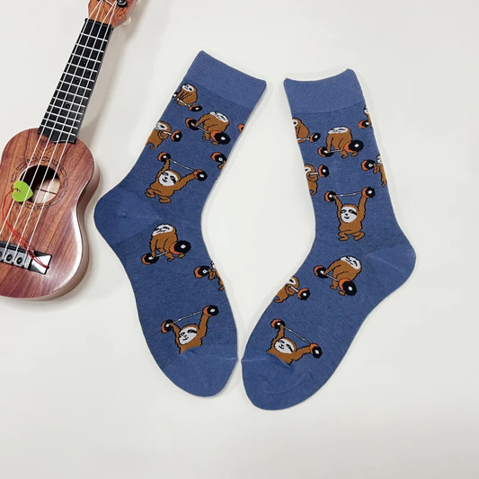 Weight Lifting Sloth Crew Socks