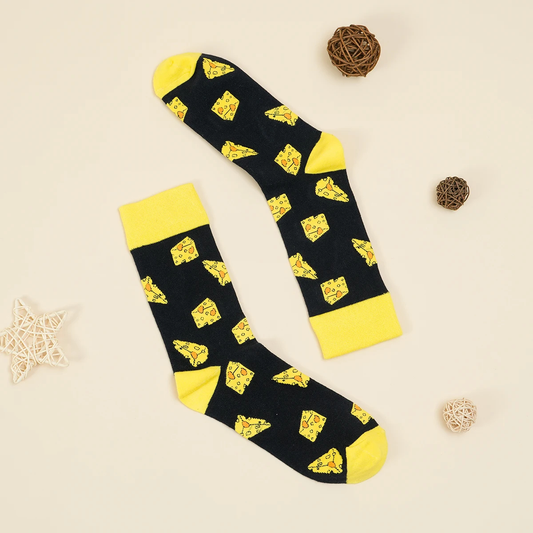 Cheese Pattern Crew Socks