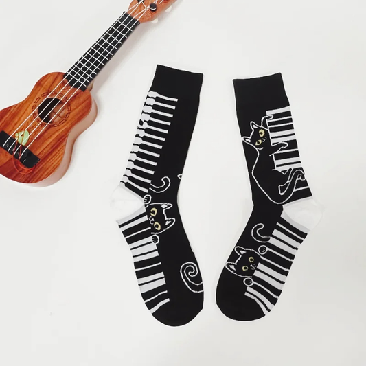 Piano Cats Crew Socks