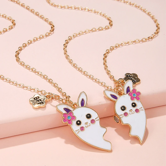 Bunny Rabbit Charm Friendship Necklace (Set of 2)