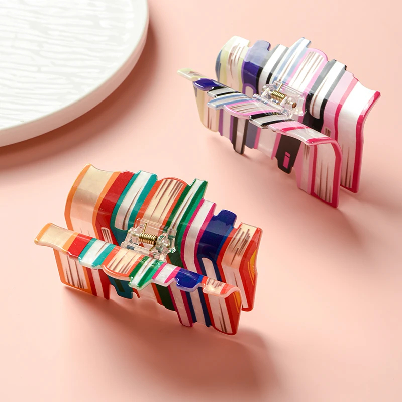 Stack of Books Glossy Acrylic Hair Claw Clip (2 Designs)