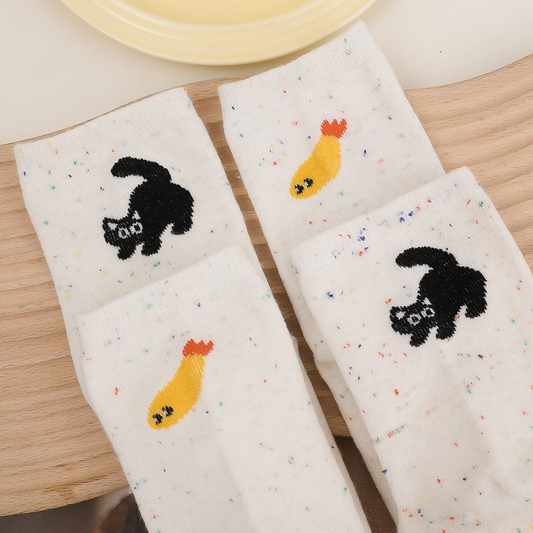 Tempura Cat Crew Socks