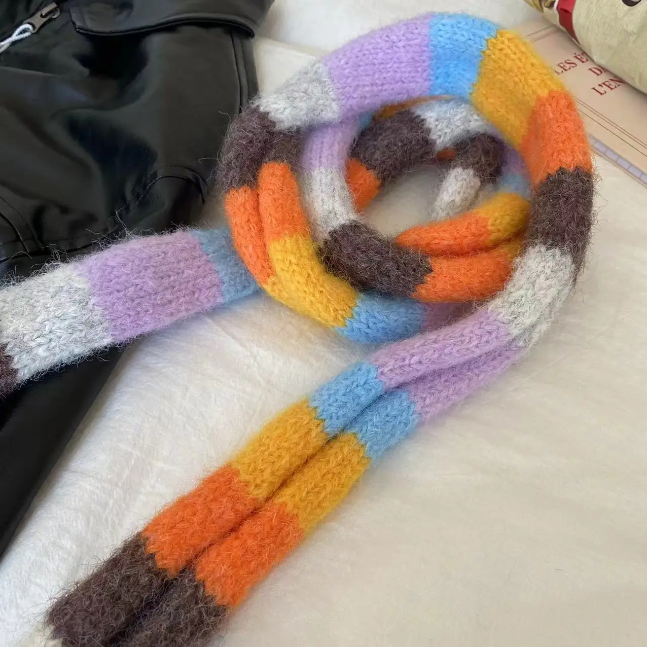 Multicolour Striped Skinny Scarf (5 Colours)