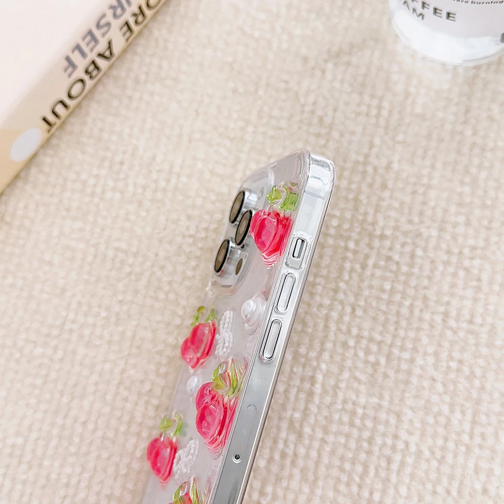 Resin Cherries and Pearl Bows iPhone Case with Charm Option