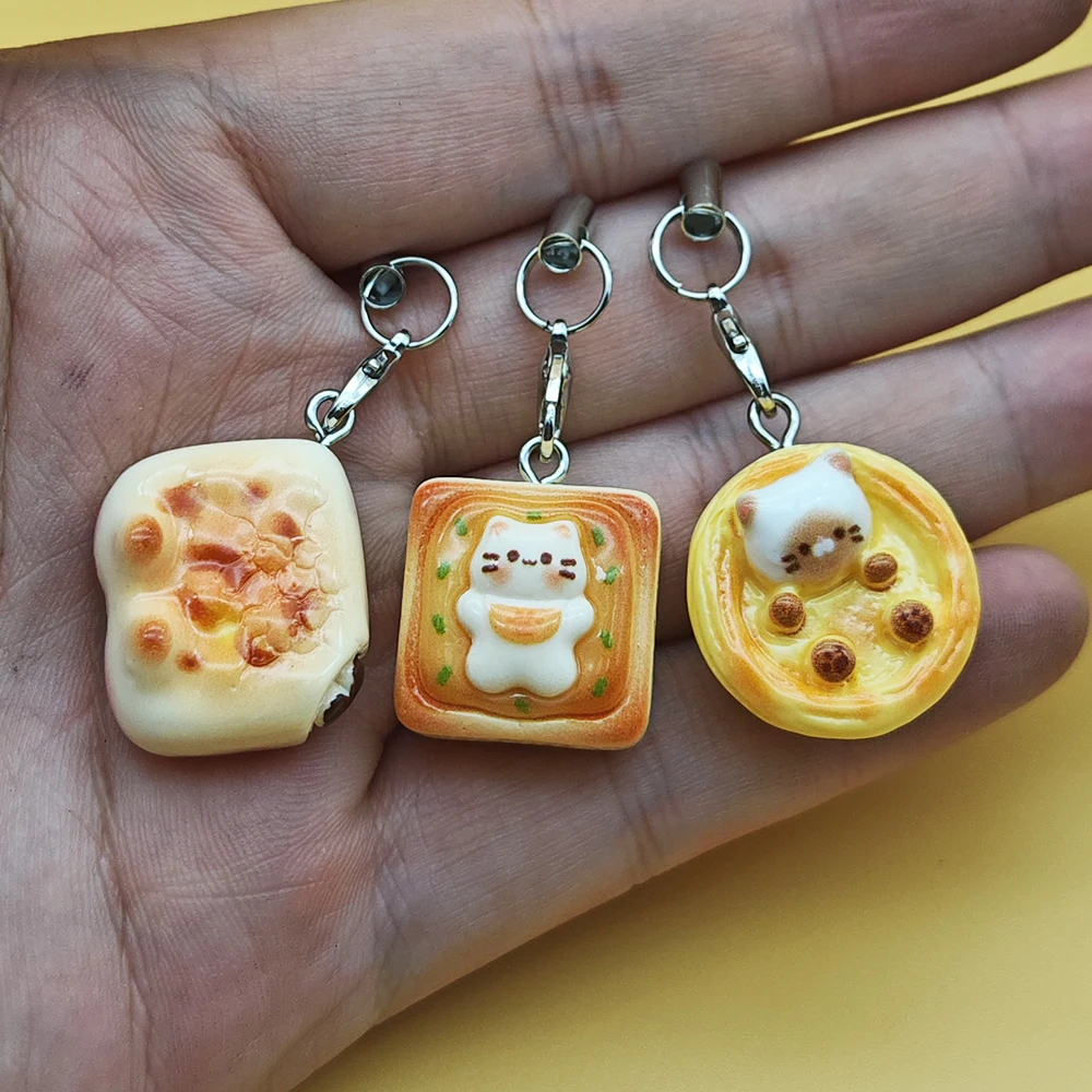 Bread Kitty Charm Strap, Set of 3