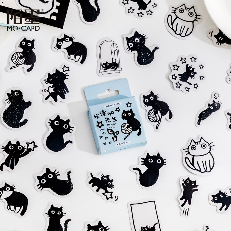 Black Cat Sticker Set (45 Stickers) – Ice Cream Cake