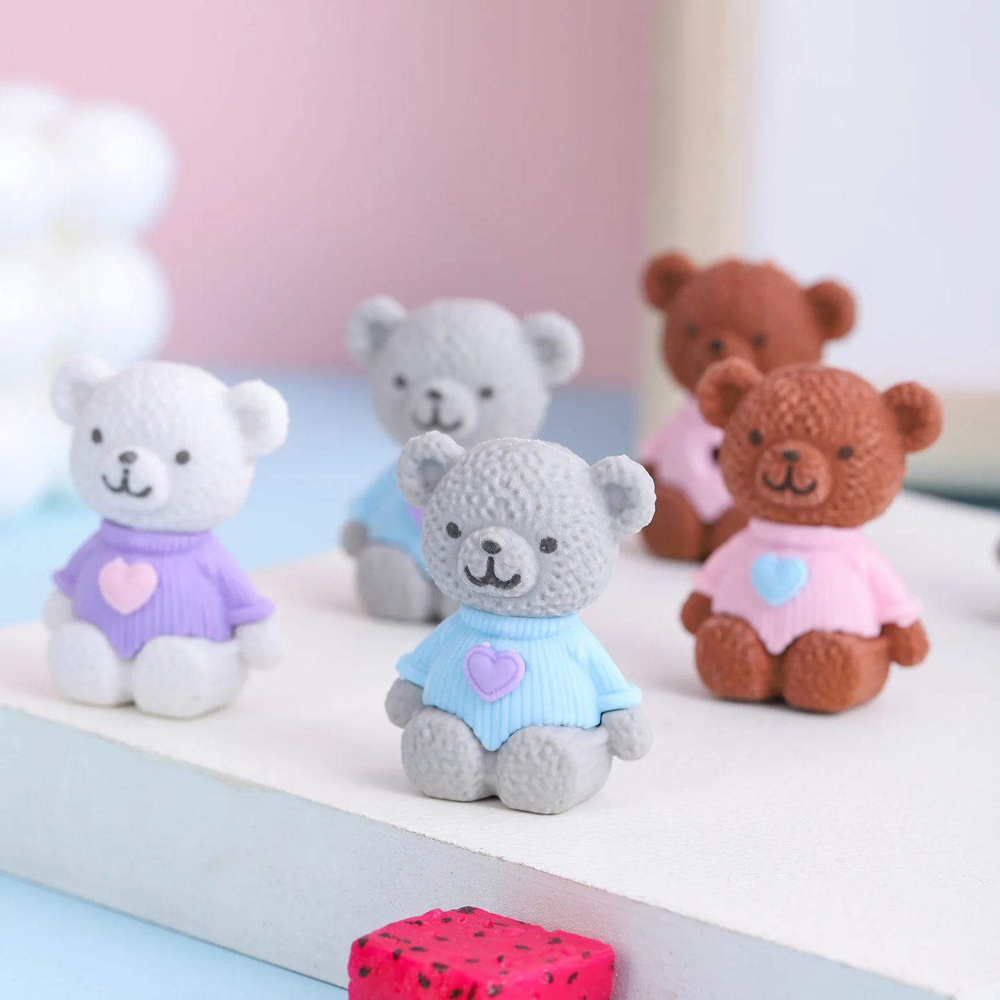 Teddy Bear Eraser Pack (Set of 4)