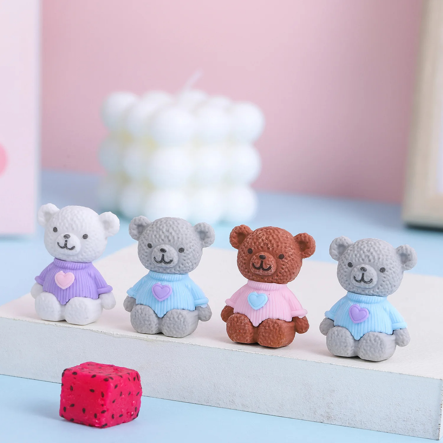 Teddy Bear Eraser Pack (Set of 4)