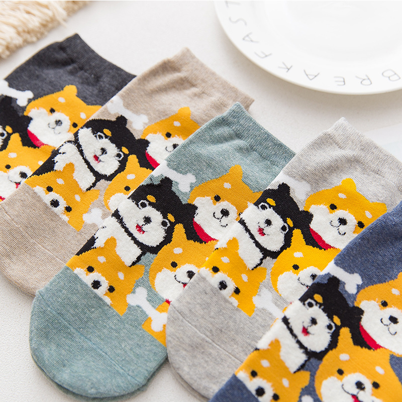 Shiba Inu Sneaker Socks (5 Colours)