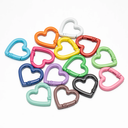 Heart Shaped Carabiner Clips (16 Colours, Set of 5)