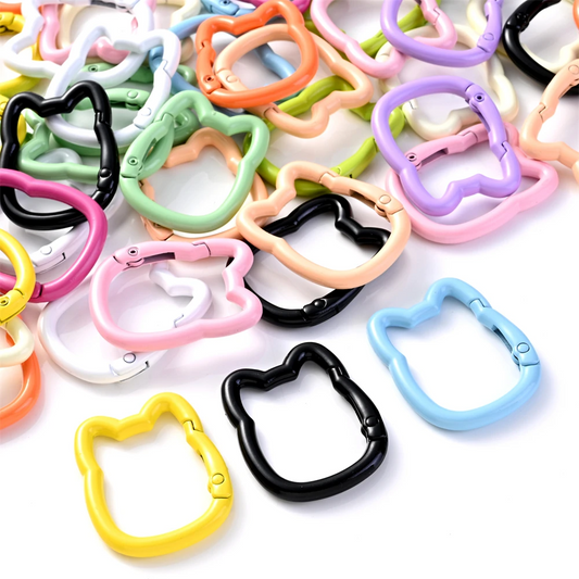 Cat Shaped Carabiner Clips (12 Colours, Set of 5)
