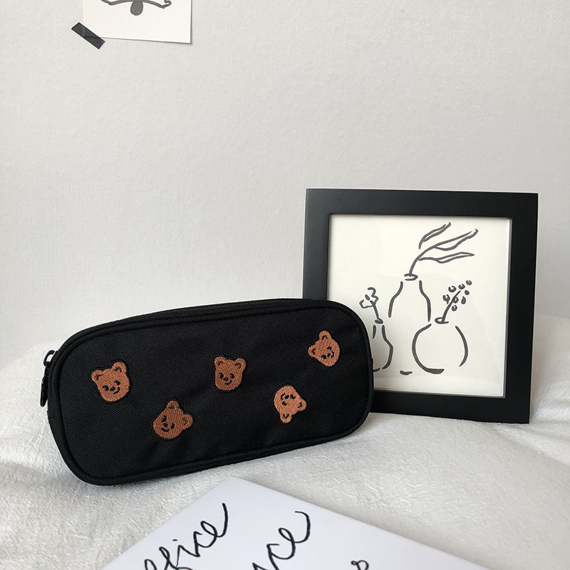 Teddy Bear Embroidery Pencil Case