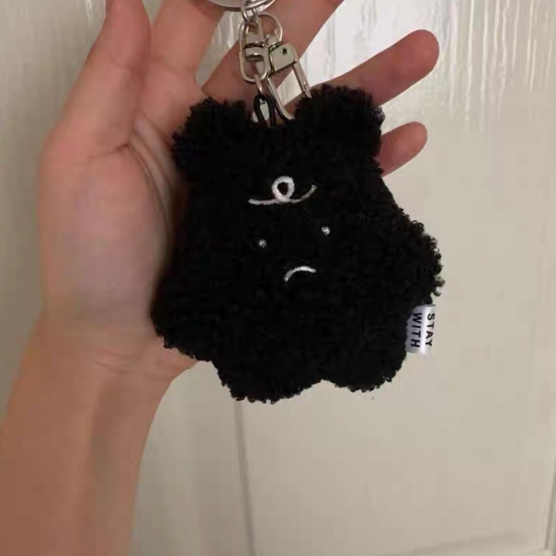 Grumpy Teddy Character Plush Keychain (3 Colours, 2 Designs)