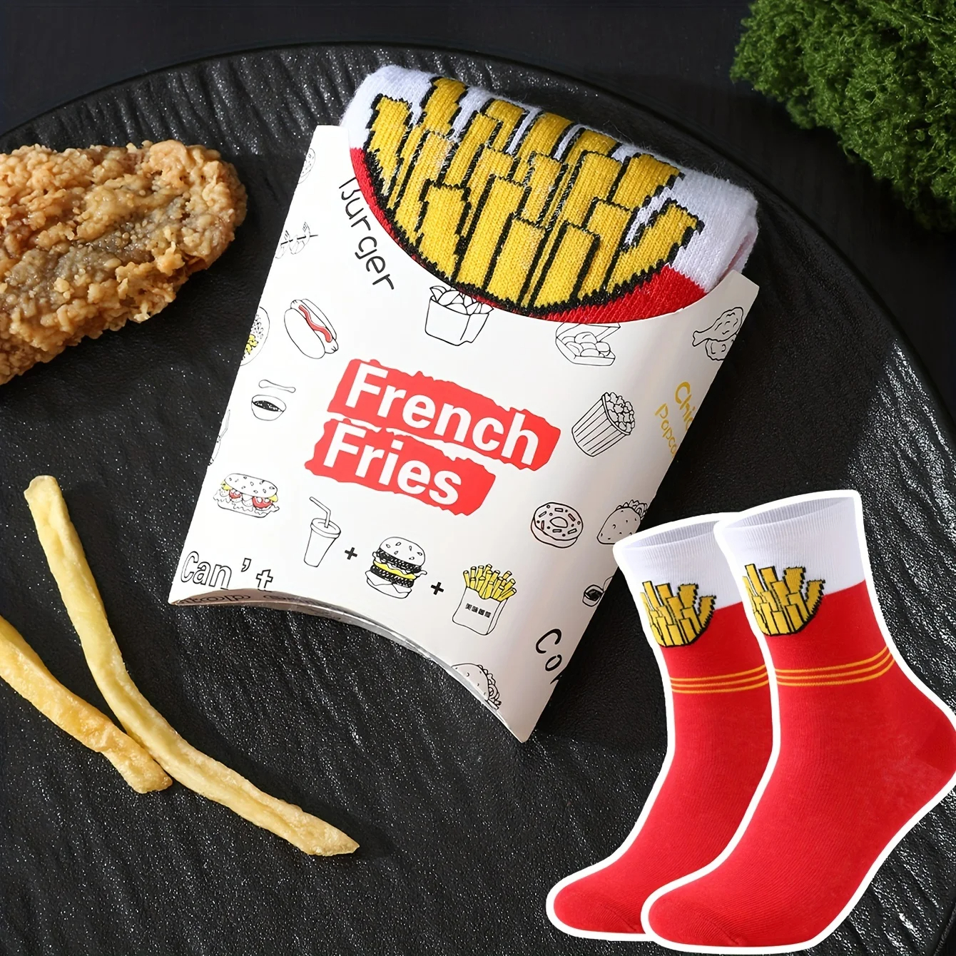 French Fries Crew Socks Gift Box