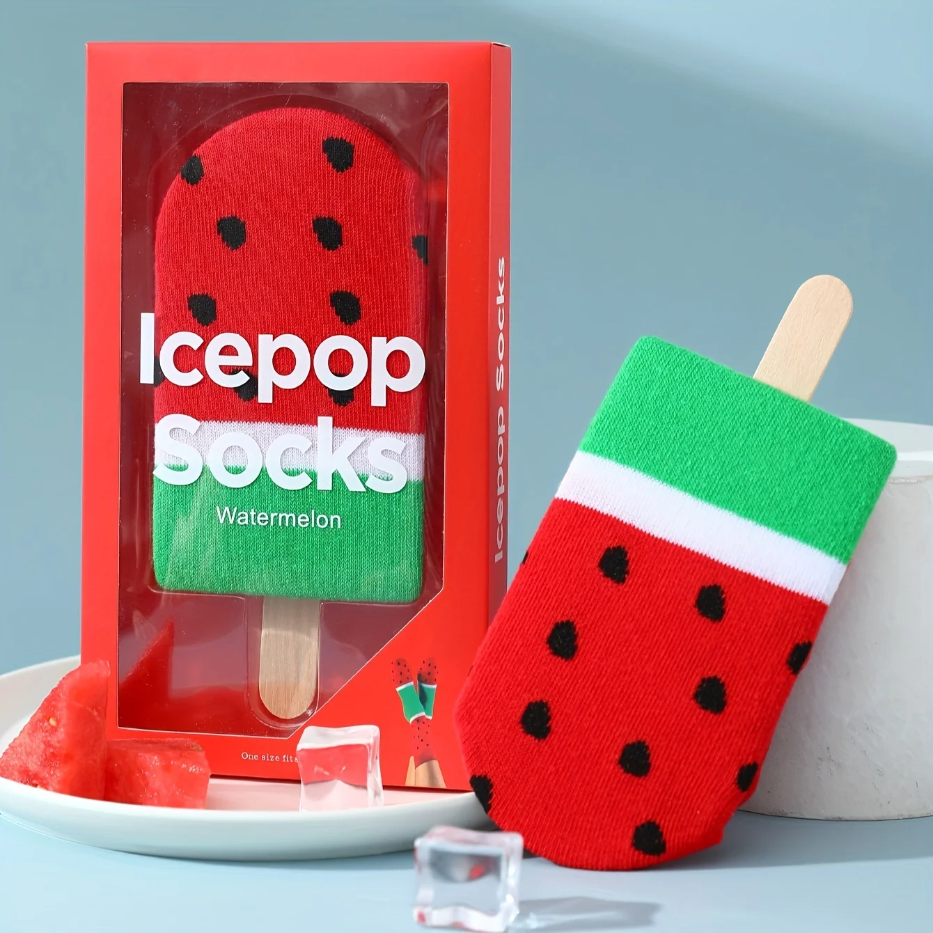 Watermelon Ice Pop Crew Socks Gift Box