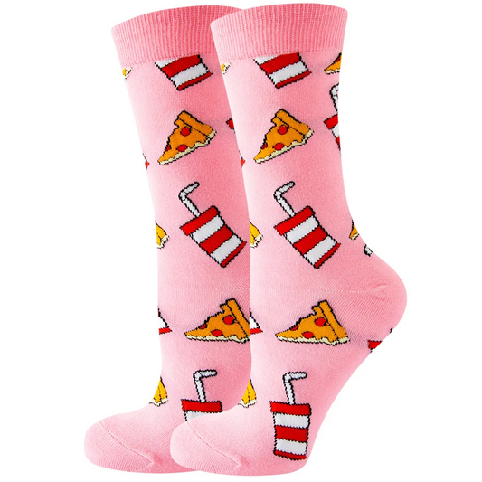 Pizza and Soda Crew Socks