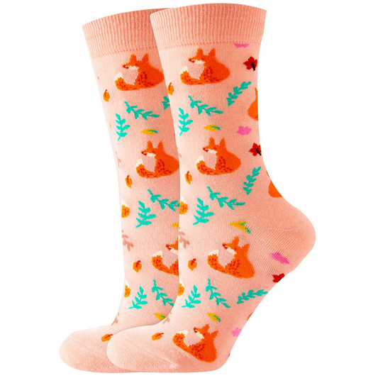 Autumn Fox Crew Socks