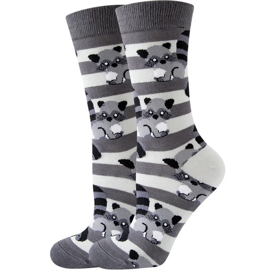 Raccoon Friends Crew Socks