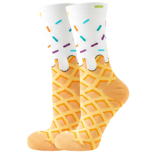 Ice Cream Cone Crew Socks