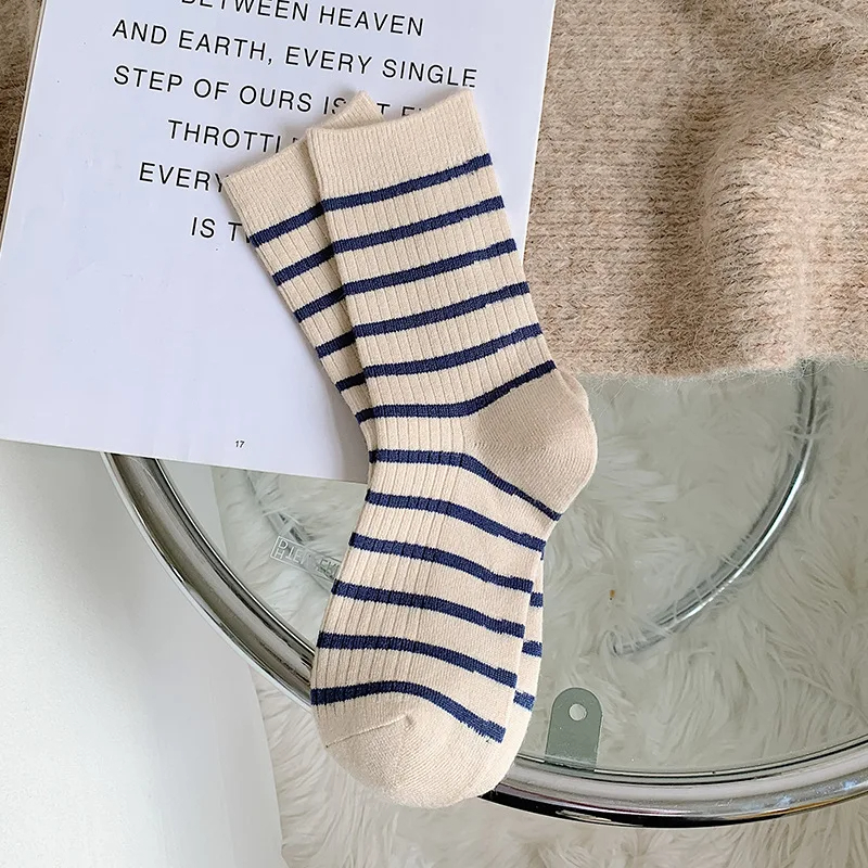 Contrast Stripe Crew Socks (3 Colours)