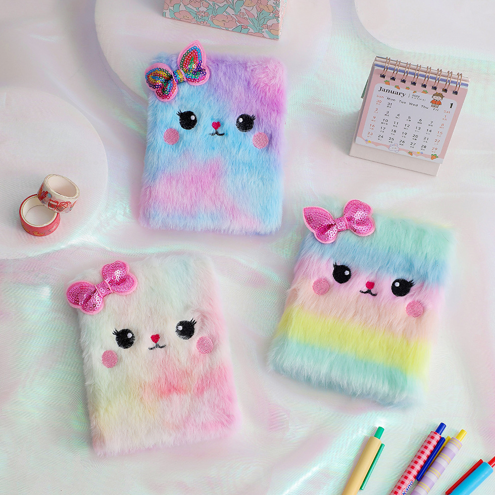 Plush Rainbow Kitten Mini Notebook (4 Designs)