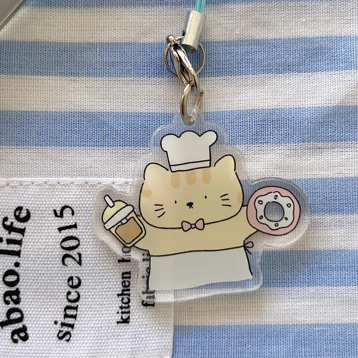 Bakery Cat iPhone Case with Charm Strap