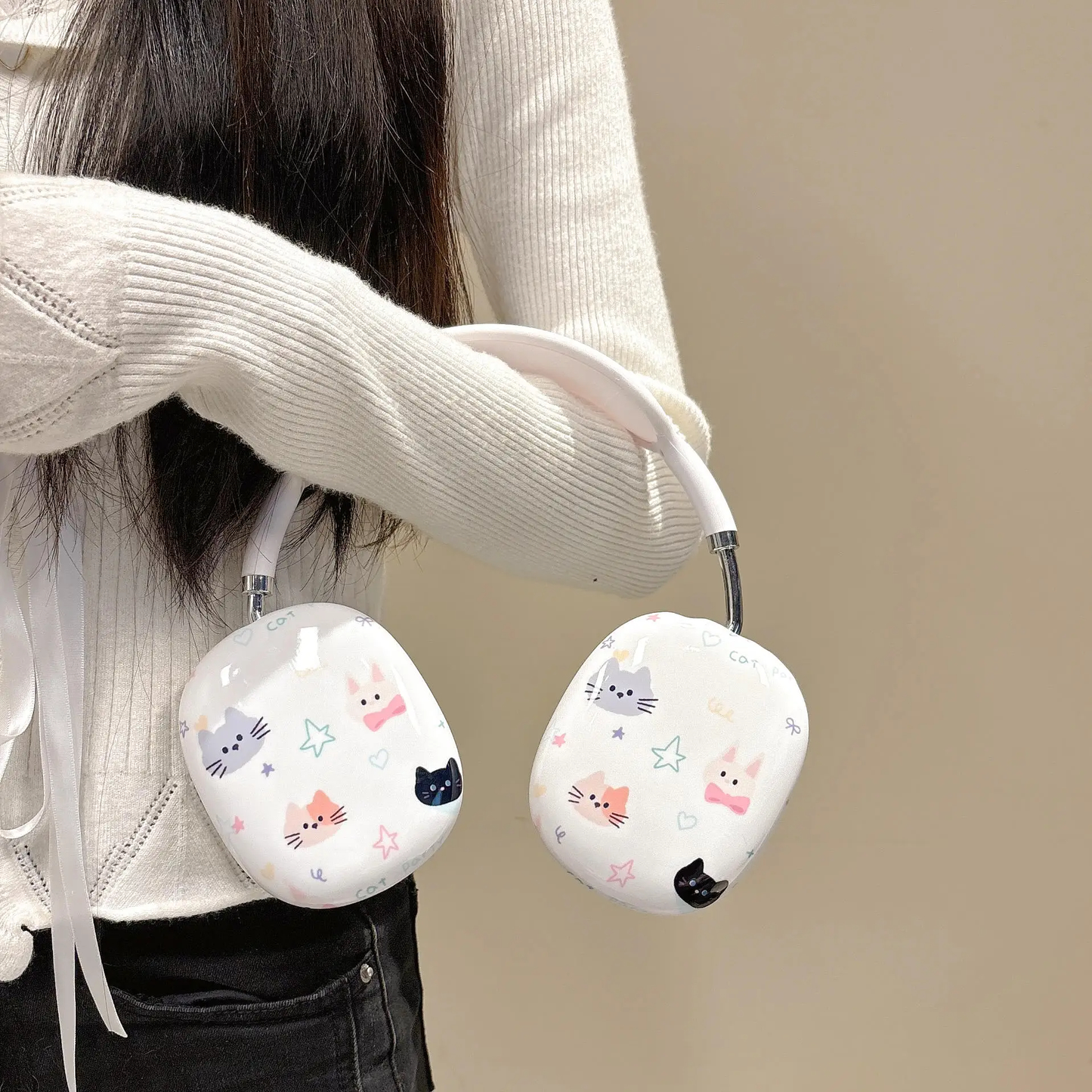 Cat Face Headphone Covers