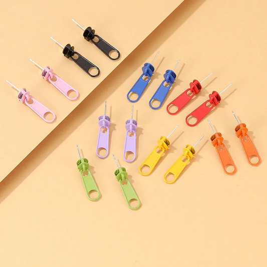 Zipper Pull Earrings (8 Colours)