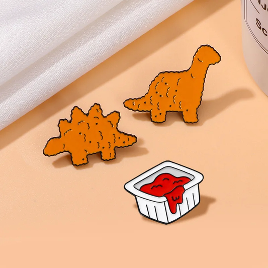 Dinosaur Nugget Enamel Pin (3 Designs)