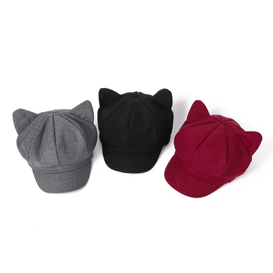 Cat Ear Newsboy Cap (3 Colours)