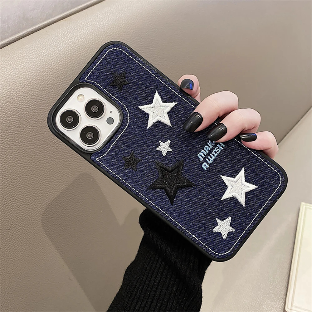 Denim Embroidery iPhone Case (2 Designs)