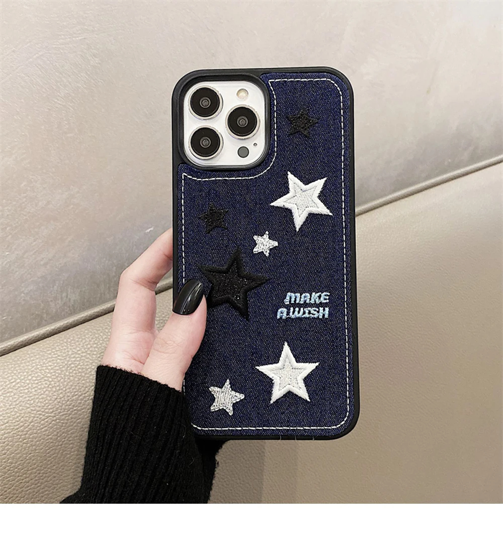 Denim Embroidery iPhone Case (2 Designs)