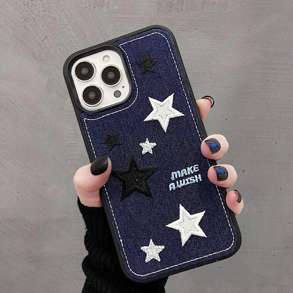 Denim Embroidery iPhone Case (2 Designs)