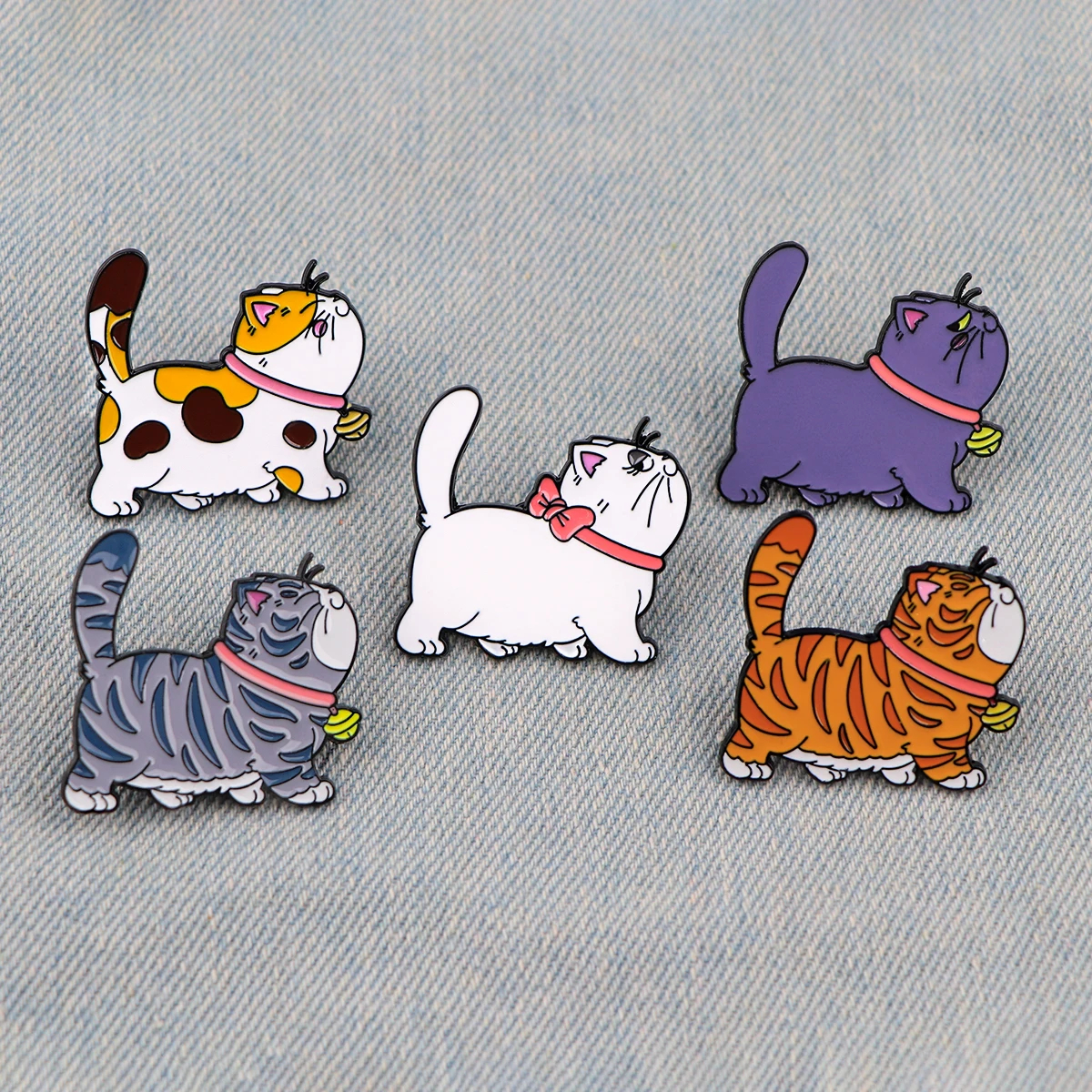 Strutting Cat Cat Enamel Pin (5 Designs)