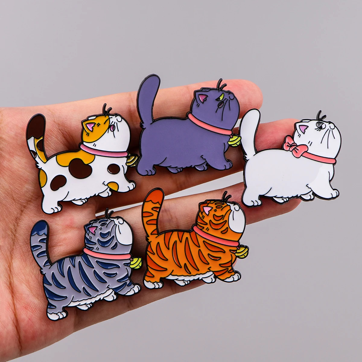 Strutting Cat Cat Enamel Pin (5 Designs)