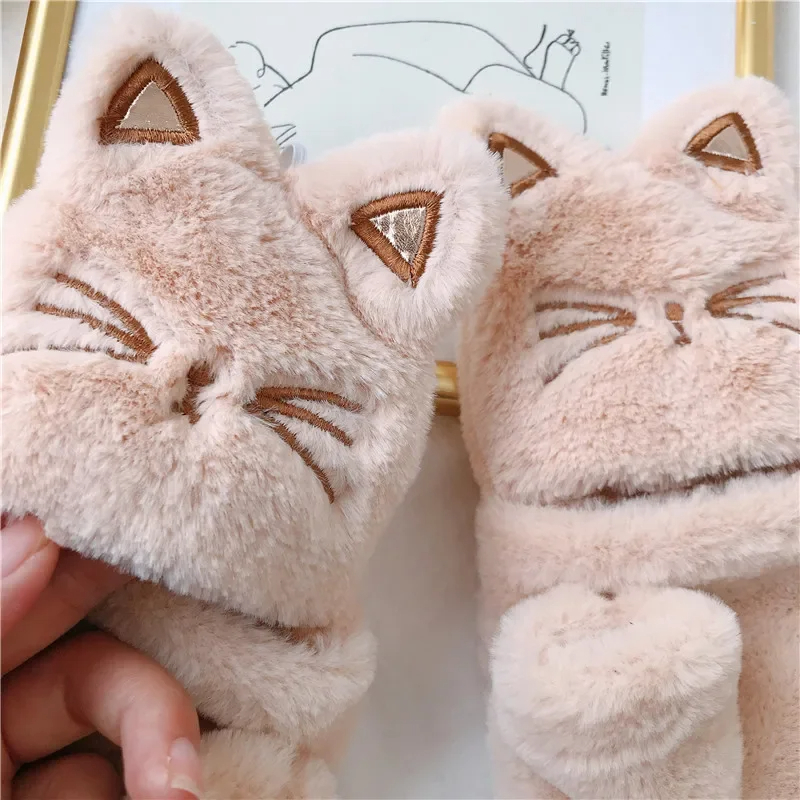 Fluffy Kitty Cat Gloves (5 Colours)