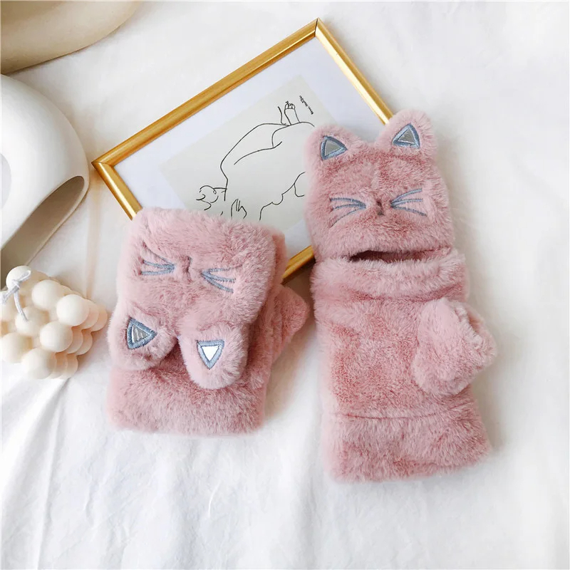 Fluffy Kitty Cat Gloves (5 Colours)