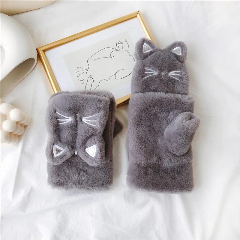 Fluffy Kitty Cat Gloves (5 Colours)