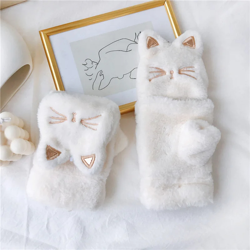 Fluffy Kitty Cat Gloves (5 Colours)