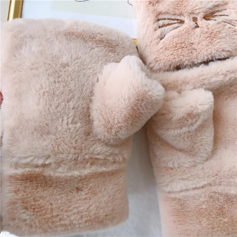 Fluffy Kitty Cat Gloves (5 Colours)