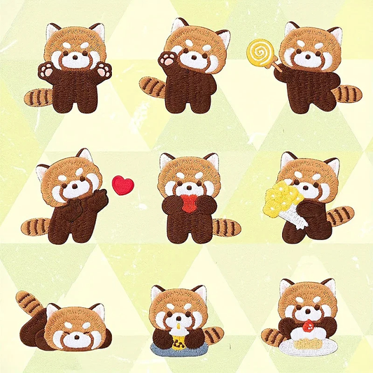 Red Panda Embroidered Iron-On Patch (12 Designs)