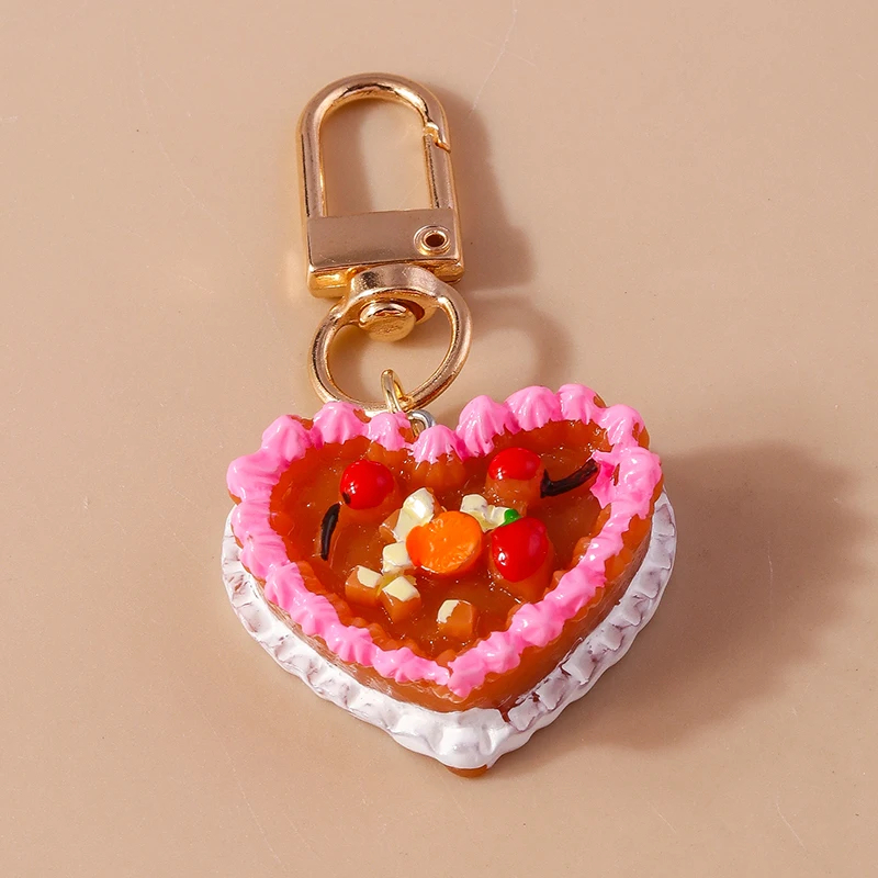 3D Deco Cake Charm Clip Keyring (5 Colours)