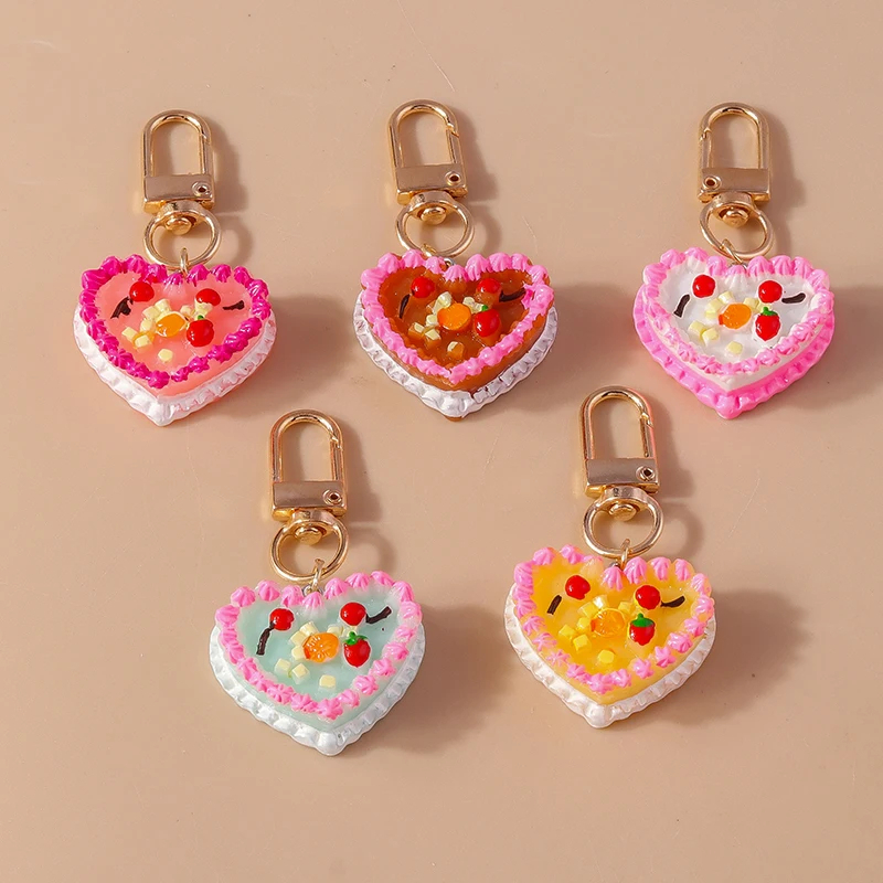 3D Deco Cake Charm Clip Keyring (5 Colours)