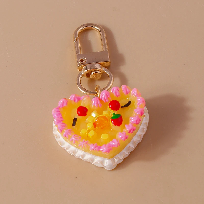 3D Deco Cake Charm Clip Keyring (5 Colours)