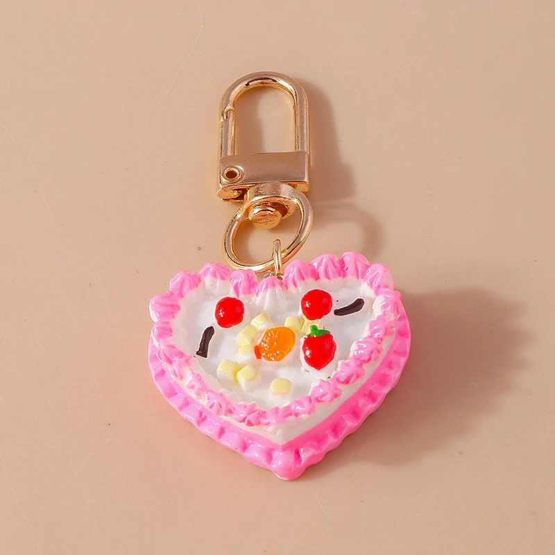 3D Deco Cake Charm Clip Keyring (5 Colours)