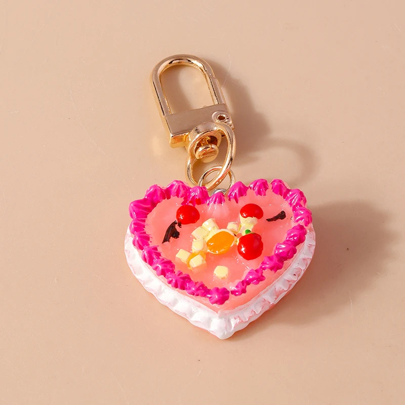 3D Deco Cake Charm Clip Keyring (5 Colours)