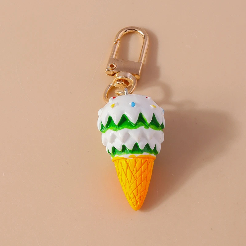 3D Deco Ice Cream Charm Clip Keyring (4 Colours)