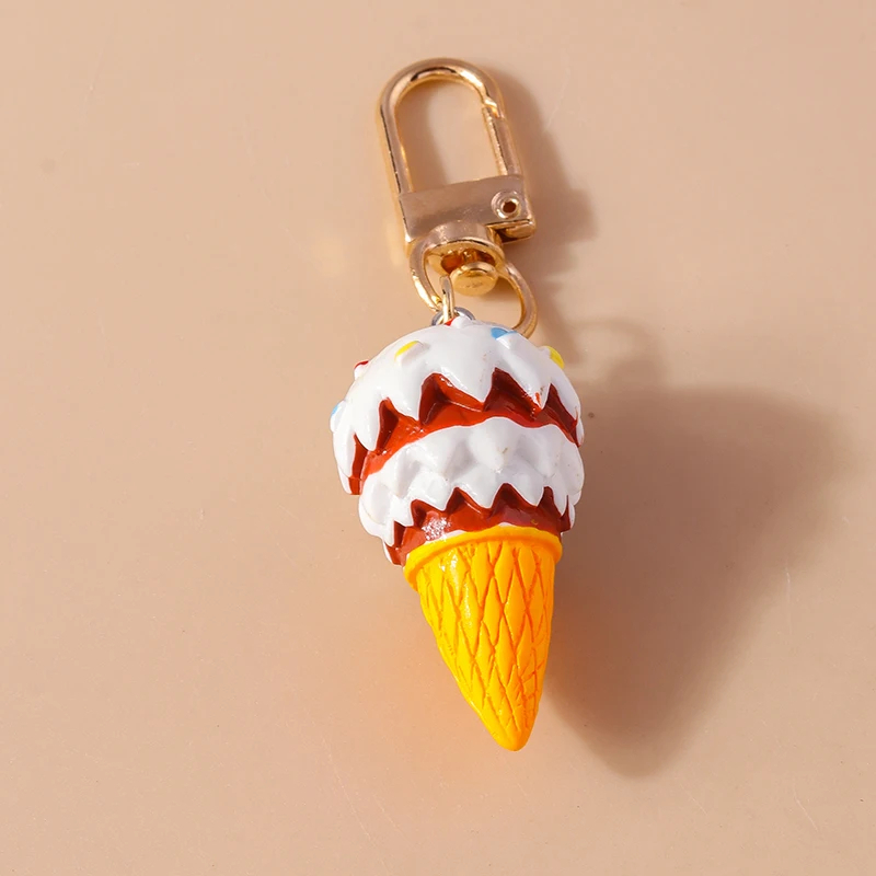 3D Deco Ice Cream Charm Clip Keyring (4 Colours)